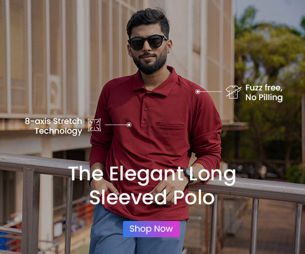 Elegant Long-Sleeved Polo Shirt For Men